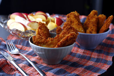 Close-up of food in bowl on table