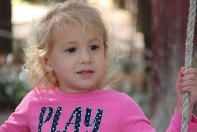 Close-up portrait of cute girl