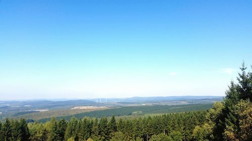 Scenic view of landscape against clear sky