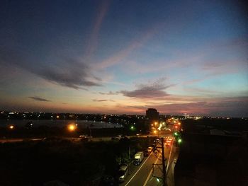 Road in city at night