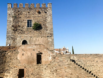 Low angle view of fort