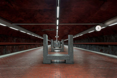 Illuminated subway station