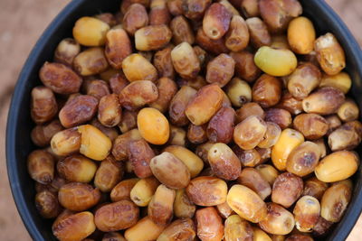 High angle view of fruits in bowl