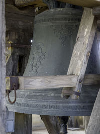 Close-up of old wooden ladder