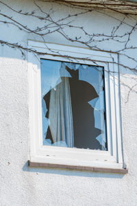 Low angle view of window on building