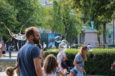 Group of people in park