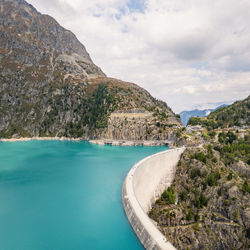 High angle view of sea against sky