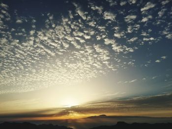 Scenic view of landscape against sky during sunset