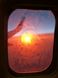 Close-up of airplane window