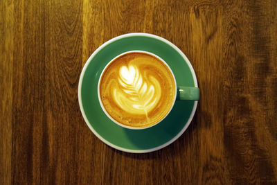 Directly above shot of coffee on table