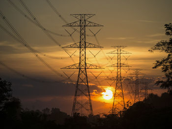 Electrodes, power and energy conservation ideas. during sunset