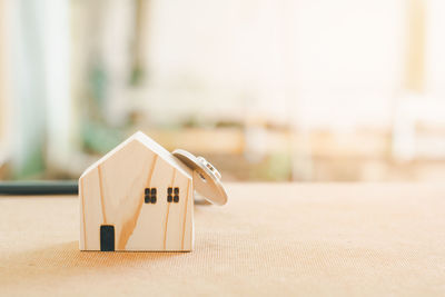 Close-up of toy on table