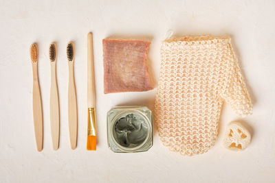 High angle view of food on table