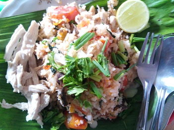 Close-up of vegetables in plate