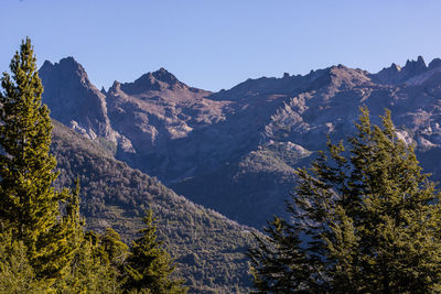 Scenic view of mountains against clear sky