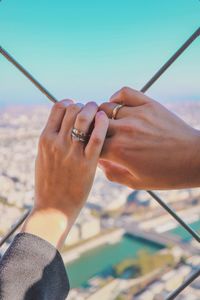 Close-up of hand holding hands