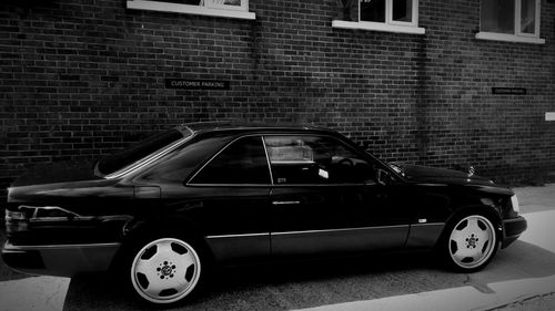 Vintage car at night