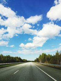 Empty road against sky