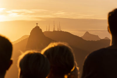 Beautiful view of tourists watching sunset from sugar loaf mountain