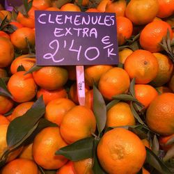 High angle view of fruits for sale at market stall