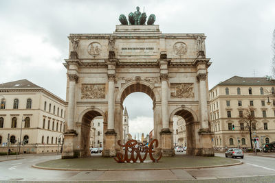 View of monument in city