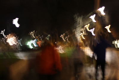 Firework display at night