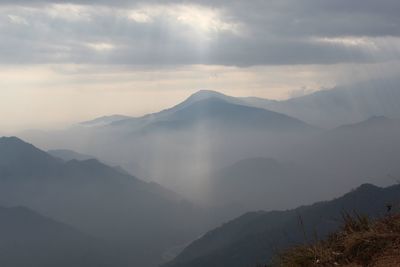 Scenic view of mountains against sky