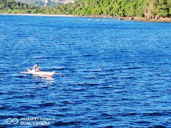 Man swimming in sea