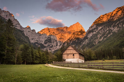 Scenic view of landscape and mountains against sky