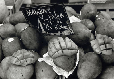 Close-up of hand for sale at market stall