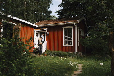 View of wooden house