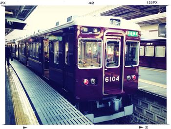 Train at railroad station platform