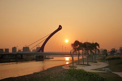 Scenic view of sea against clear sky during sunset