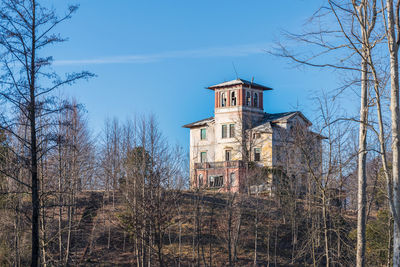 Low angle view of old building against sky