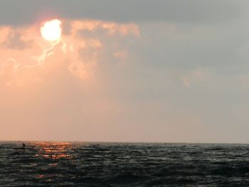 Scenic view of sea at sunset