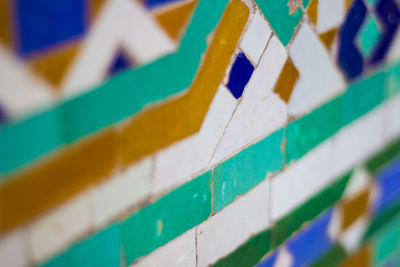 Full frame shot of patterned wall moroccan  mosaic 