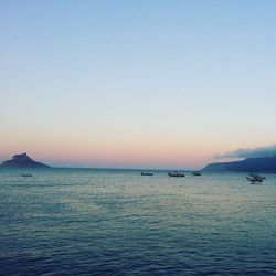 Scenic view of sea at sunset