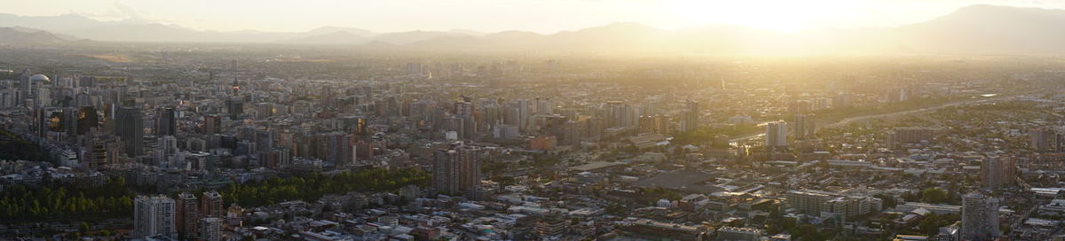 View of cityscape at sunset