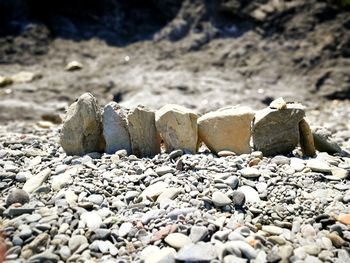 Close-up of stones on rocks