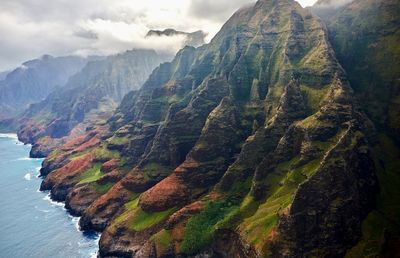 Colorful kauai hawaii nãpali coast areal view 