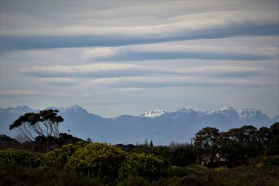 Scenic view of mountains against sky