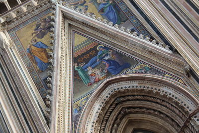 Low angle view of ceiling of historic building