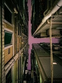 Low angle view of buildings at night