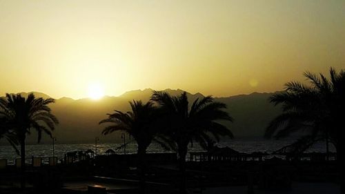 Scenic view of sea at sunset