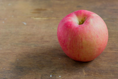 High angle view of apple on table