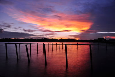 Sunset at fishing village in east kalimantan indonesia