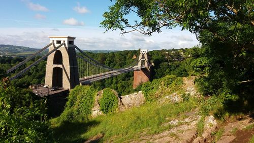 Low angle view of bridge against sky