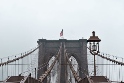 Low angle view of suspension bridge