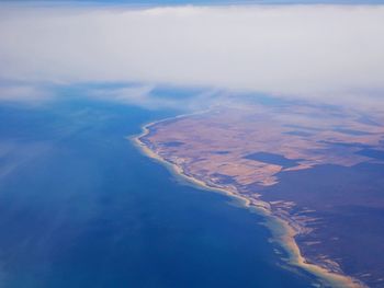 Aerial view of sea against sky