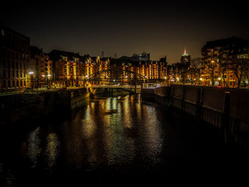 Illuminated city at night